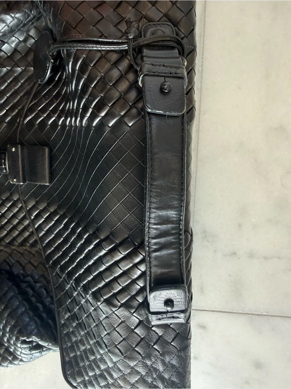 Bottega Veneta Intrecciato Briefcase Black Woven Leather Briefcase